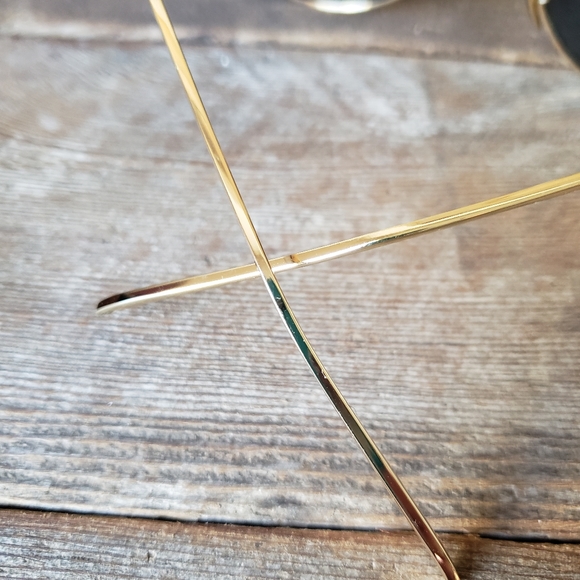 Cat Eye blue lenses Metal goldtone sunglasses New - Picture 4 of 7